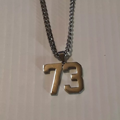 #50-#99 SPORTS FOOTBALL NUMBER Pendant Charm / 18"-24" STAINLESS CHAIN NECKLACE - 第 29/77 張圖片