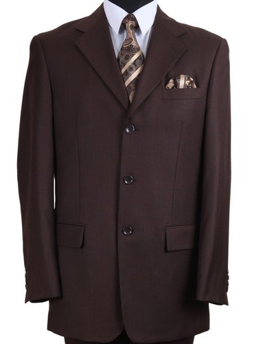 New Men's 2 Pc Luxuious Wool Feel Classic Suit 5 Colors Style 5802M Size 38R~56L - Picture 8 of 12