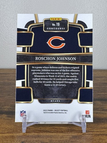 2023 Panini Select Roschon Johnson Rookie Card #19 Chicago Bears - Picture 2 of 2