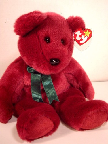 TY BEANIE BUDDIES "CRANBERRY TEDDY BEAR" peluche animale 14" 1998