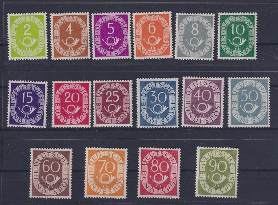 Bund 123-38 Posthornsatz postfrisch komplett meist geprüft (xv8) - Bild 1 von 1