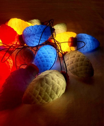 Vintage 1970s soviet union christmas new year tree garland with colored cones. - Picture 2 of 12