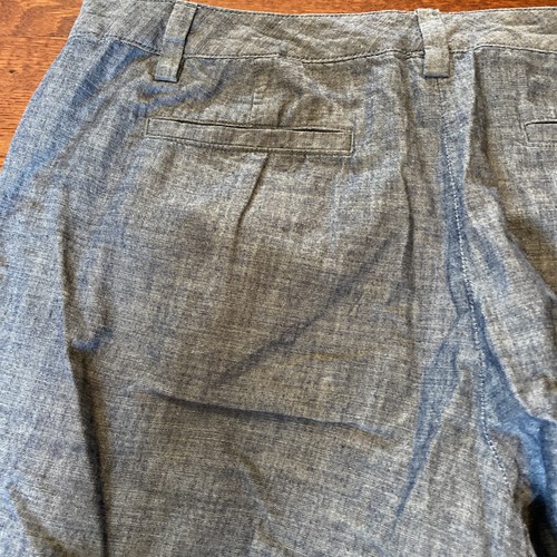 Lands' End Mid Rise Chambray Blue 100% Cotton Shorts Women's Size 12 - Picture 8 of 12