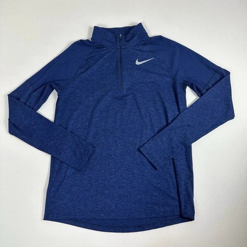 Nike Dri-Fit Element 2.0 Half-Zip Blue Men's Long Sleeve Running Top Size S_M_L - Picture 5 of 10