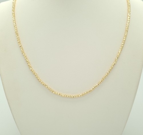 585 Gold Damen Kette 45cm 47cm Kugel diamantiert 14 Karat Gelbgold Collier 7,92g - Bild 4 von 7