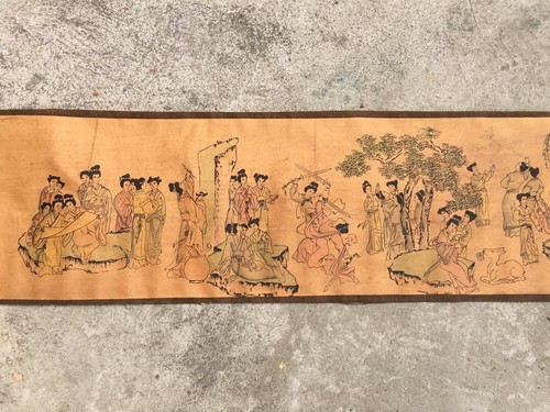 Chinese old picture "Figure painting " long Scroll painting Hundred Beauties - Picture 5 of 6