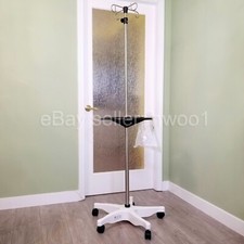 Pryor IV Stand Adjustable I.V. Metal Pole 2M8038, 4 Hooks, Wheel Handle, 5 Legs