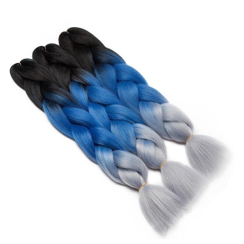 Multi Colored Afro Crochet Braids Hair Extensions Straight Jumbo Braiding Ombre - Picture 17 of 67