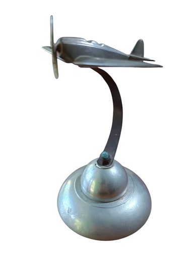 A Propeller airplane on a aluminium Stand for desk. Vintage - Picture 4 of 6