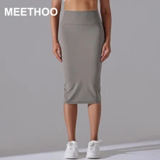 MEETHOO Women's High Waist Tummy Control Pencil Skirts Below Knee with Back Slit