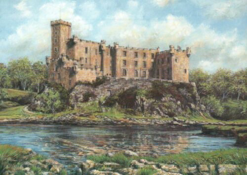 Dunvegan Castle, Isle of Skye, Scotland UK -- Modern United Kingdom Art Postcard - Afbeelding 1 van 2