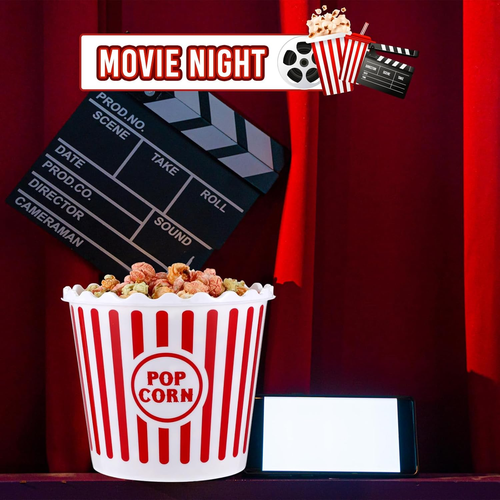 6 Pieces Plastic Popcorn Containers Reusable Buckets 75 Oz Popcorn Boxes Bowl wi - Picture 7 of 12