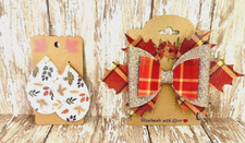 Hair Bow Earring Set AUTUMN RED PLAID Faux Leather Mommy  Me Collection NEW