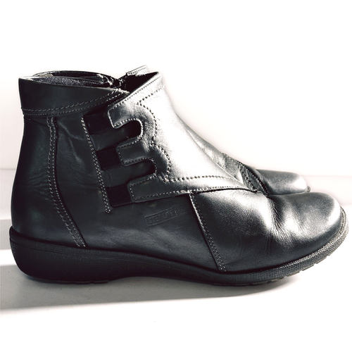 Step Lite Air Function Women’s Boots Size 36eu 5au Black Leather Ankle Shoes