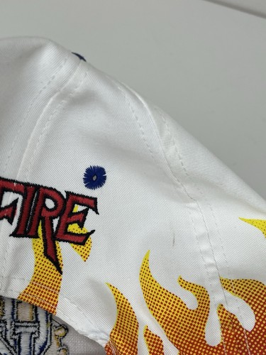 Vintage Kentucky Wildcats On Fire Hat Flames Front Row Snapback Cap 90s NCAA UK - Picture 9 of 9