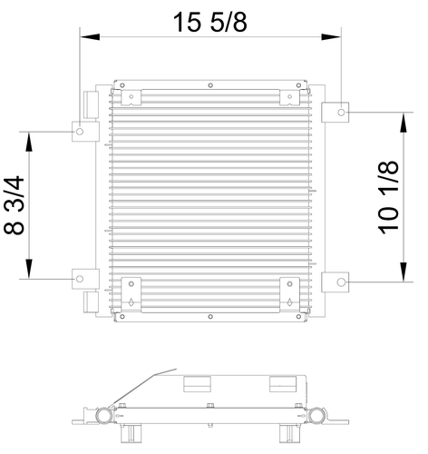 AC Condenser For 99-04 Isuzu NPR NQR L4 4.8L V8 5.7L 6.0L 13 5/8" x 13 1/4" Core - Picture 2 of 5