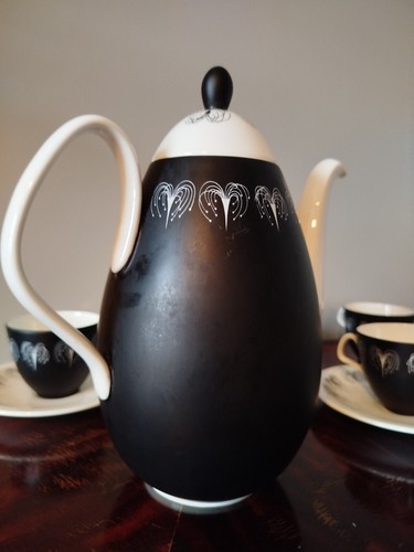 Vintage Domino "Hazel Thumpston" Foley Bone Coffee Set For 6 People - Picture 7 of 24