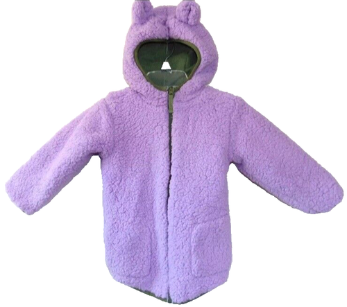 NEW! Okie Dokie Baby Girls Reversible Hooded Olive Jacket Toddler Size 3 T - Picture 3 of 16