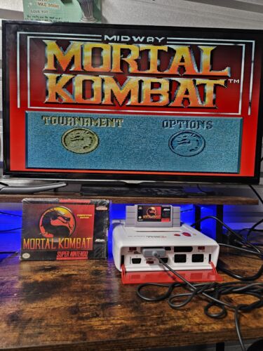 Super Nintendo Mortal Kombat SNES Game + Box In Shrink Tested Cleaned - Picture 2 of 20