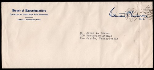 Autógrafo del político Clinton Anderson en cartulina, carta, portada franca gratuita - Imagen 3 de 3
