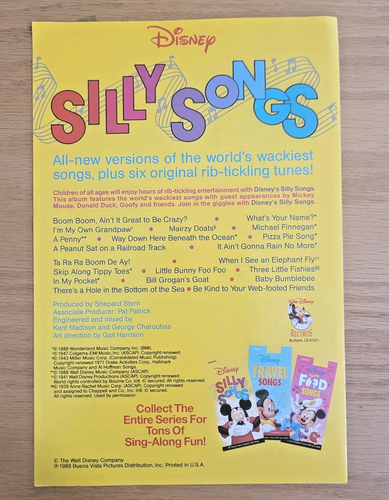 Vintage DISNEY'S SILLY SONGS: 20 Simply Super Singable Silly Songs, Collectible! - Picture 2 of 4