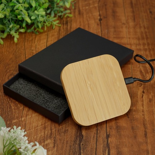 Marble Effect Wireless Phone Charger Wooden Printed Cell Phone Gift - 第 5/8 張圖片