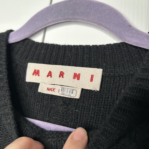 Marni Black Blue Silk Blend Wool Contrast Hem Sweater Women's Size IT 40 - Picture 4 of 9