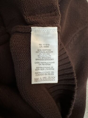Womens Cotton Blend Knit Shawl Collar V-neck Buckled Strap Accent Michael Kors M - Picture 8 of 9