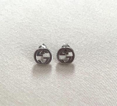 Gucci【洗練されたデザイン☆ Interlocking G Earrings】 GUCCI Interlocking G Stud Earrings Sterling Silver 925