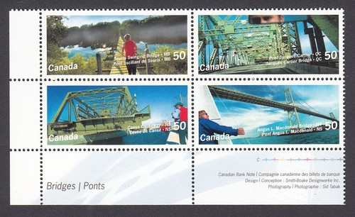 qq. BRIDGES = DOUBLE SIDE IMAGE = Canada 2005 #2103a MNH LL Block of 4 - Bild 2 von 2