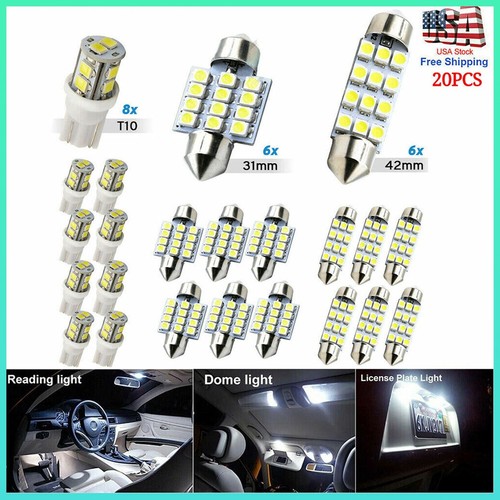 For Lexus 20pcs LED Interior Lights Bulbs Kit Car Trunk Dome License Plate Lamps - Picture 3 of 10