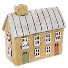 Village Pottery Ceramic Tealight Holder Cobblestone House Collection