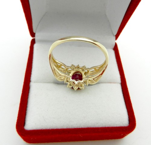 VTG 14k Solid Yellow Gold Oval Cut Red Spinel with Diamonds Accent Ladies 3.8gr - Picture 11 of 11