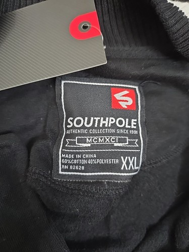 South Pole Herren Varsity Snap Jacke Schwarz Weiß Mantel Retro Hip Hop XXL - Bild 5 von 5