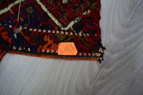 Mehrfarbiger türkischer Vintage Kilim, 2x4,1 Fuß, antiker geometrischer handgefertigter Kilim-Teppich, - Bild 8 von 8