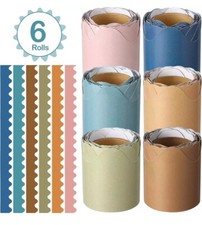 6 Rolls 98.4 Feet Colorful Bulletin Board Borders. Brand New
