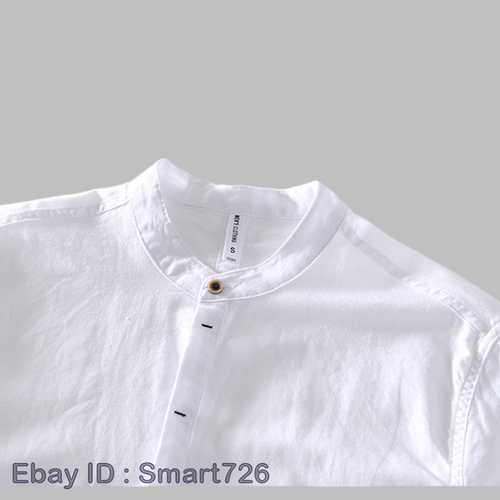 Mens Long Sleeve Button Up Tops Shirt Casual Cotton Linen Shirts Pullover Tops - Picture 7 of 28