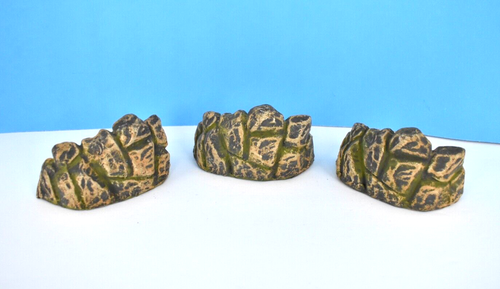 SET 3 VINTAGE ELASTOLIN ROCKS Lineol Germany Composition Grotto Rock Soldiers - Picture 2 of 3
