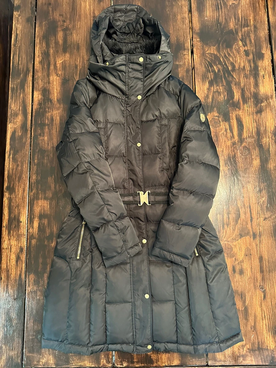 Vince camuto puffer jacket with faux fur clearance collar