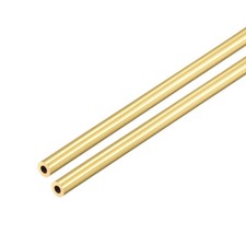 2Pcs 300mm x 4mm x 1mm Brass Round Tube for DIY Straight Pipe Tubing Seamless
