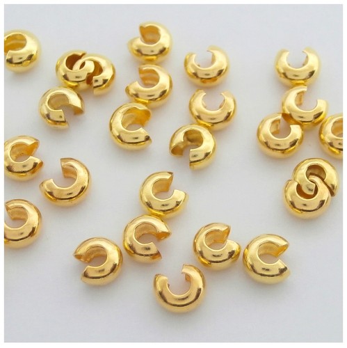 Kaschierperlen 3mm 4mm 5mm Crimp Cover silber gold bronze schwarz grau Messing - Bild 12 von 14