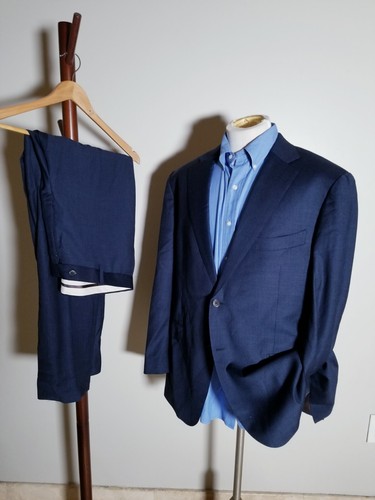 Suitsupply Napoli dunkelblau 2tlg Anzug Hopsack Reda Wolljacke 48R Hose 38
