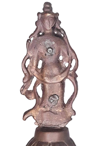 Figura vintage china Guan Yin estilo dinastía Tang en soporte - Imagen 11 de 11