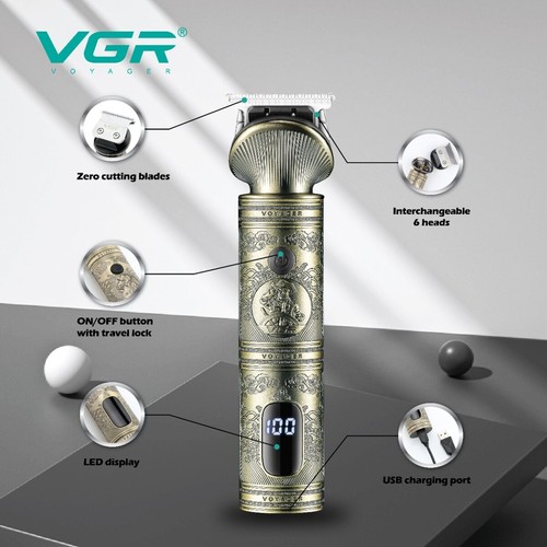 VGR Hair Trimmer Cutting Machine Cordless Haircut Hair Clippers LED Display V106 - Picture 2 of 6