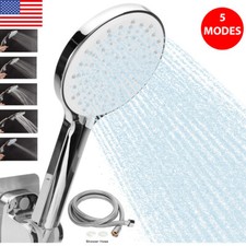 High Pressure Shower Head 5 Settings Handheld Shower Heads Spray With 5 FT Hose
