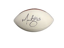 Martellus Bennett Signed Wilson NFL (White Panel) Football JSA