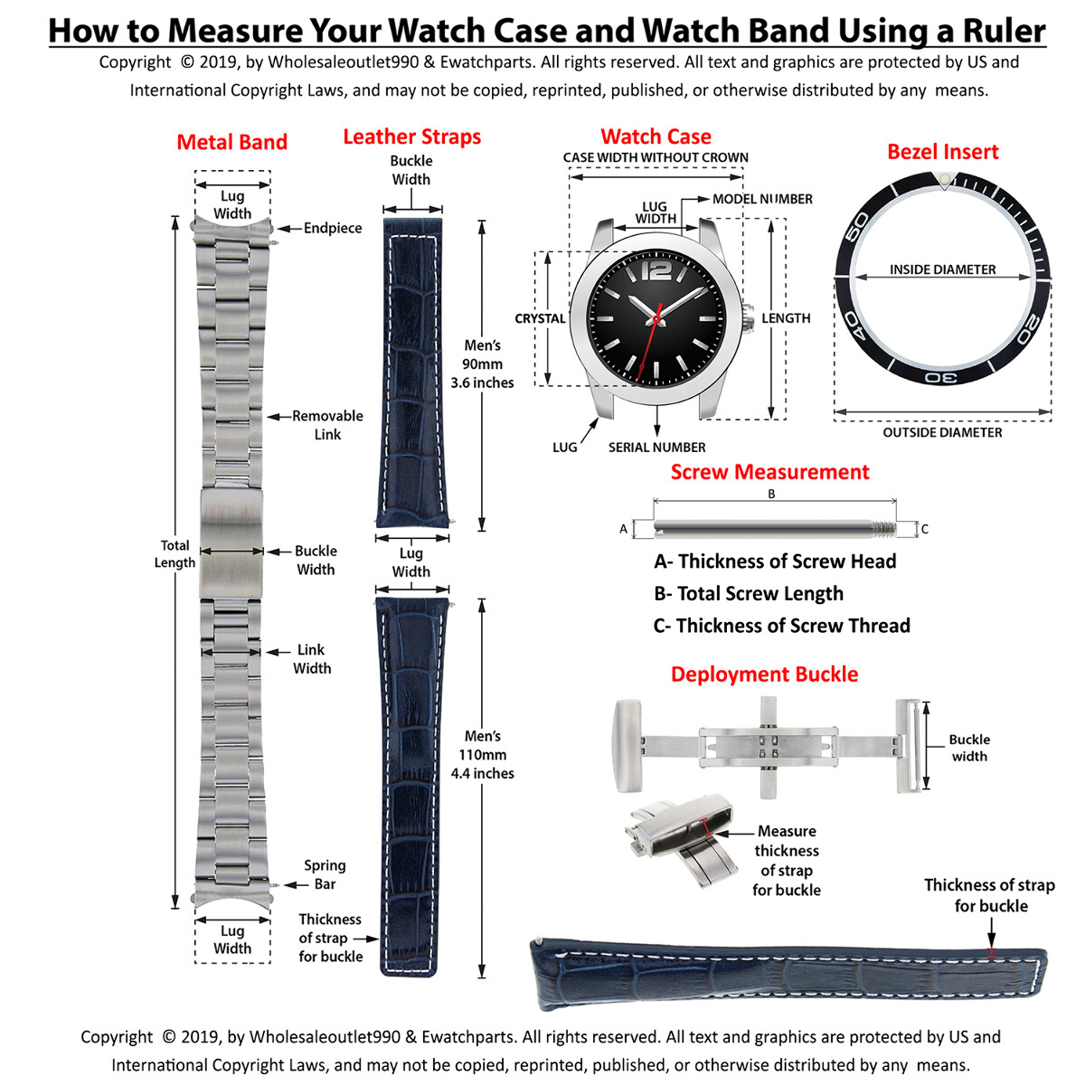 Watch Strap How To Measure Case Size On Watch Tuscan Watch Band