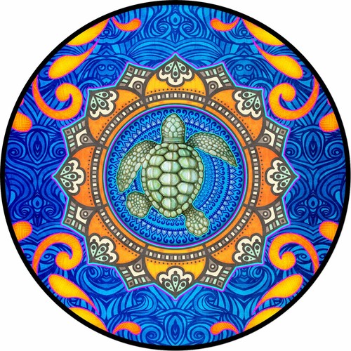 Mystical Sea Turtle Spare Tire Cover -Add tire size in NOTES during checkout - Imagen 1 de 5
