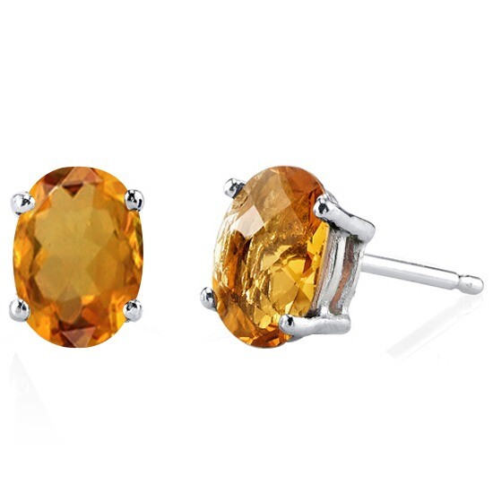 Citrine Solitaire Martini Stud Earrings 9k White Gold 2.00 Ct Najniższa cena krajowa