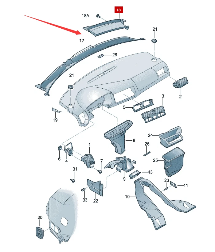 0EM Dust Pollen Cabin Filter Cowl Access Cover For VW Jetta Golf MK4 1998-2006 - Image 4 of 4